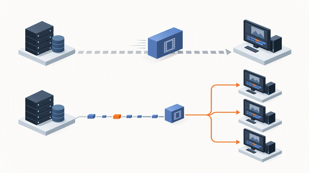 Cloud storage and proxy workflow paths