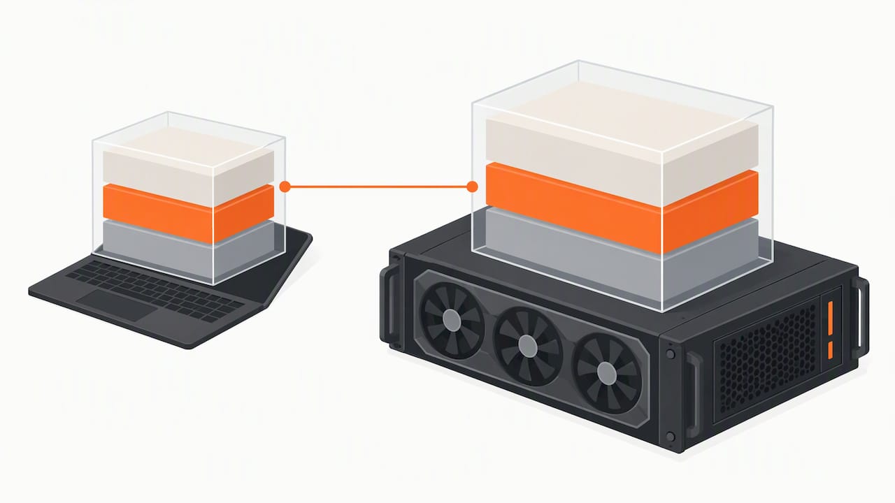 Matching framework stacks for local and cloud GPU